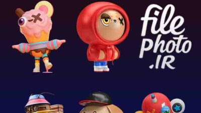 پک 10 تایی کاراکتر سه بعدی | png